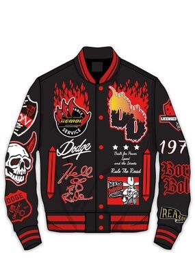 Dodge Demon SRT Varsity Jacket Reason Men M Hellcat Racing Quilted Lined